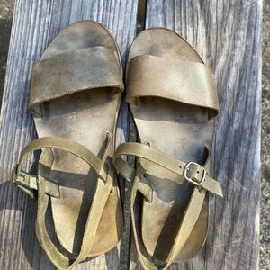 Brador Sage Green Leather Sandals – Handmade in Italy, Size 36